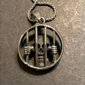 Stainless steel skull in prison